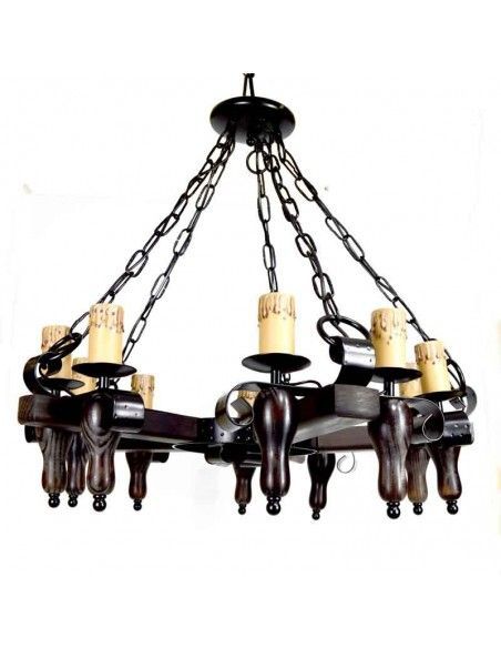 LAMPARA DE TECHO FORJA DIEZ LUCES