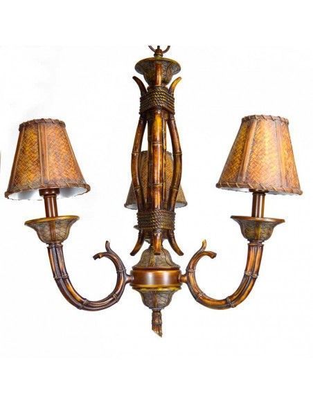 LAMPARA DE TECHO RESINA TRES MARRON