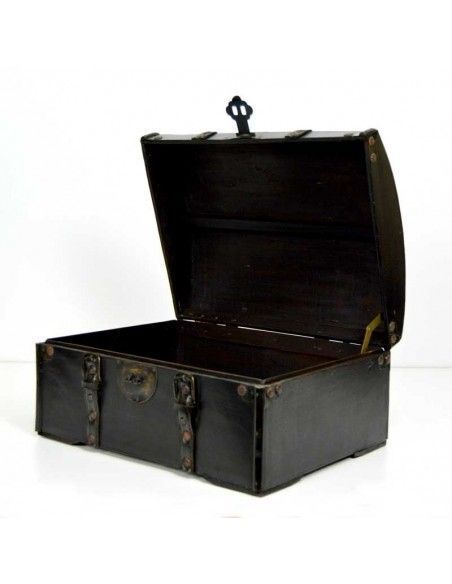 CAJA DE MADERA CON FORMA DE BAUL
