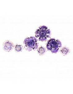 DECORATIVO PARED METAL FLORES MORADO