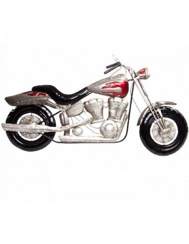 DECORATIVO PARED MOTO PLATA