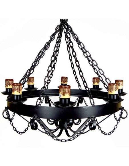 LAMPARA DE TECHO FORJA OCHO LUCES