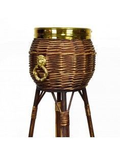 MACETERO DE PIE RATTAN Y METAL 2