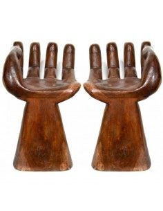 TABURETE DE MANO DE MADERA