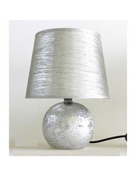 LAMPARA DE SOBREMESA BOLA PLATEADO