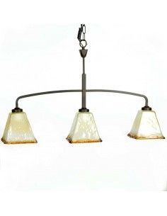 LAMPARA DE TECHO FORJA TULIPA BEIGE