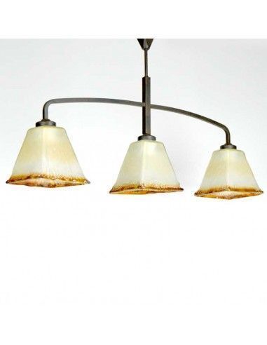 LAMPARA DE TECHO FORJA TULIPA BEIGE