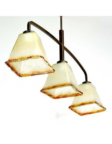 LAMPARA DE TECHO FORJA TULIPA BEIGE
