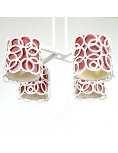 LAMPARA DE TECHO FORJA BLANCO Y ROJO 2