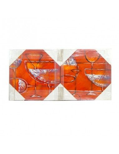 SET 2 CUADROS AMARILLO CON FLORES MODERNO
