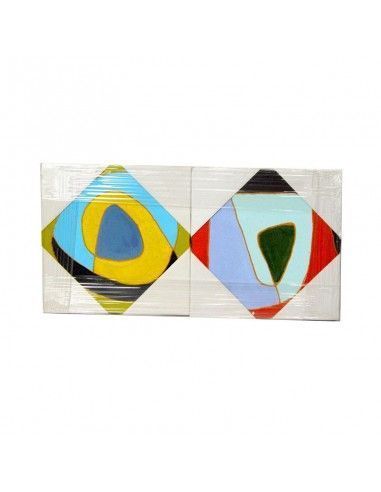 SET 2 CUADROS ABSTRACTOS MULTICOLOR