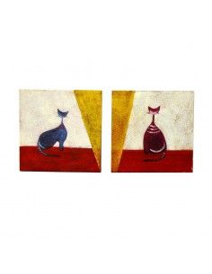 SET 2 CUADROS MODERNOS CON GATOS