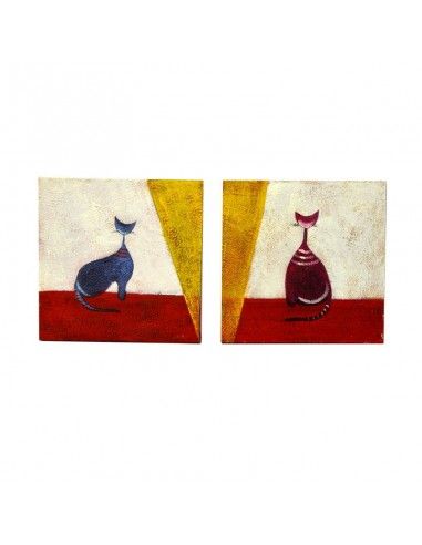 SET 2 CUADROS MODERNOS CON GATOS
