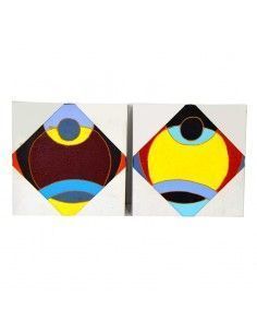 SET 2 CUADROS ABSTRACTOS FIGURAS GEOMETRICAS