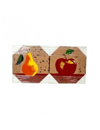 SET 2 CUADROS MODERNOS CON DIBUJO DE FRUTAS