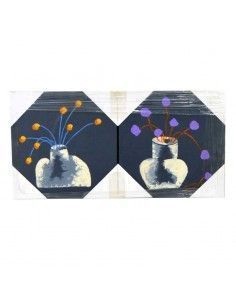 SET 2 CUADROS MODERNOS CON DIBUJO JARRONES