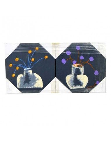 SET 2 CUADROS MODERNOS CON DIBUJO JARRONES