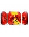 TRIPTICO PINTADO AL OLEO FLORES