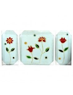 TRIPTICO PINTADO AL OLEO FLORES