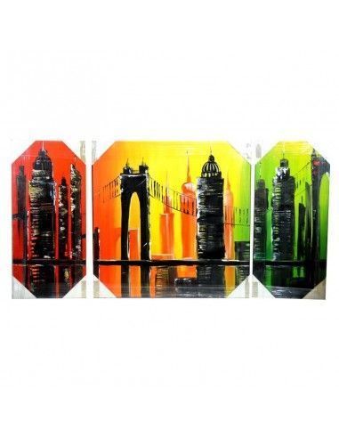 TRIPTICO PINTADO AL OLEO PUENTE