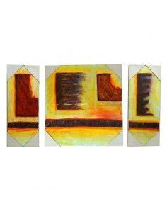 TRIPTICO PINTADO AL OLEO ABSTRACTO