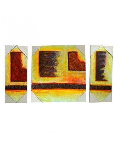TRIPTICO PINTADO AL OLEO ABSTRACTO