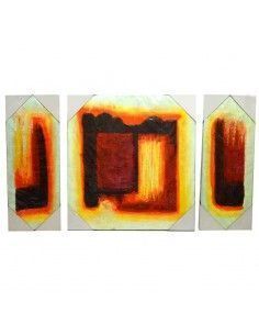 TRIPTICO PINTADO AL OLEO ABSTRACTO