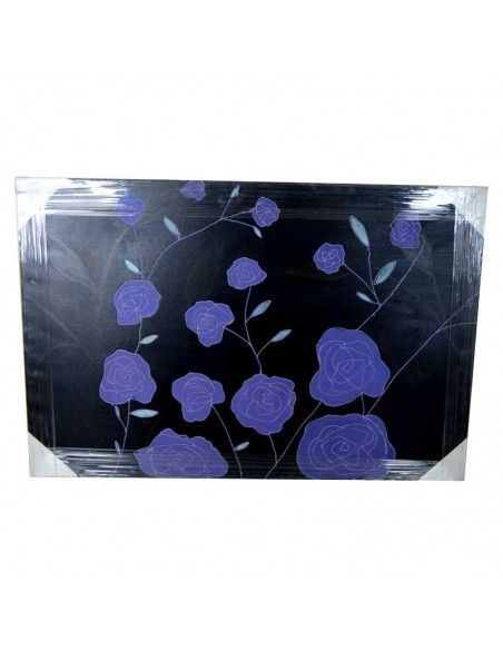 CUADRO PINTADO AL OLEO FLORES MORADAS