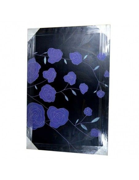 CUADRO PINTADO AL OLEO FLORES MORADAS