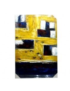 CUADRO PINTADO AL OLEO DIBUJO ABSTRACTO DE FIGURAS GEOMÉTRICAS