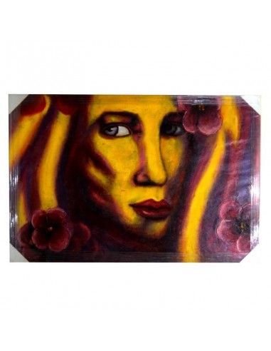 CUADRO PINTADO AL OLEO ABSTRACTO CARA MUJER