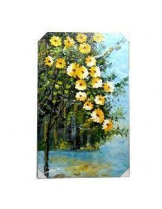 CUADRO PINTADO AL OLEO ARBOL FLORAL