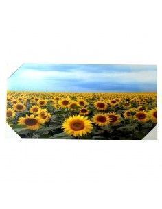 CUADRO PINTADO AL OLEO PAISAJE GIRASOLES