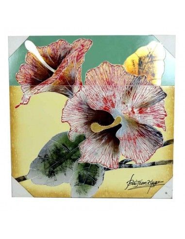 CUADRO DE MADERA CON FLORES