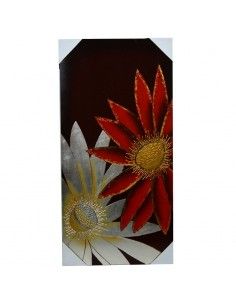CUADRO DE MADERA CON DIBUJO DE FLORES