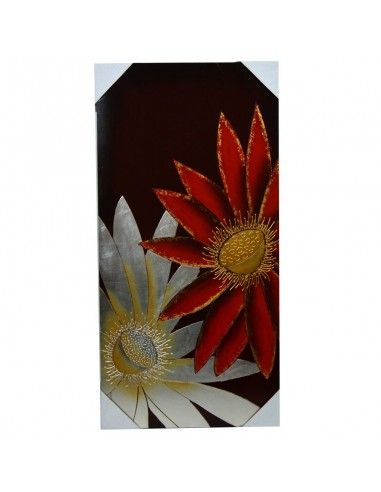 CUADRO DE MADERA CON DIBUJO DE FLORES