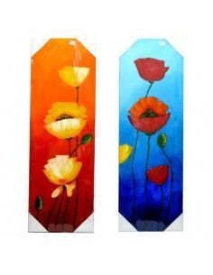 SET 2 CUADROS PINTADOS AL OLEO FLORES