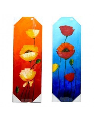 SET 2 CUADROS PINTADOS AL OLEO FLORES