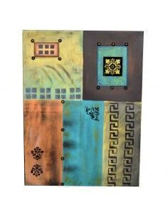 CUADRO PINTADO AL OLEO ABSTRACTO CON RELIEVE