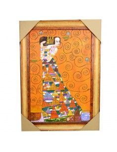 CUADRO CON PINTURA  AL OLEO MUJER KLIMT