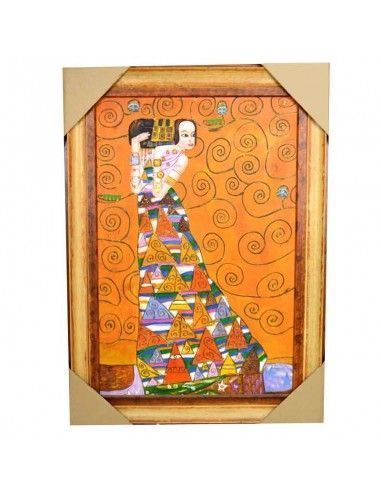 CUADRO CON PINTURA  AL OLEO MUJER KLIMT
