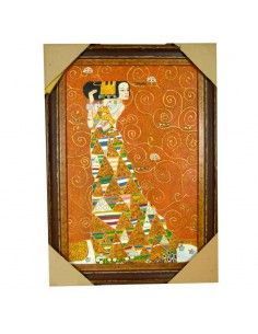 CUADRO CON PINTURA  AL OLEO MUJER KLIMT