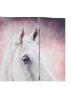 BIOMBO LIENZO SERIGRAFIADO CABALLO BLANCO 2