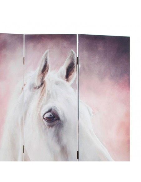 BIOMBO LIENZO SERIGRAFIADO CABALLO BLANCO