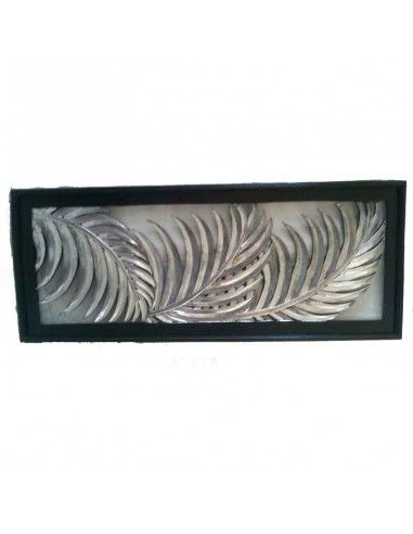 PANEL MADERA TALLADO CALADO HOJAS DE PALMERA