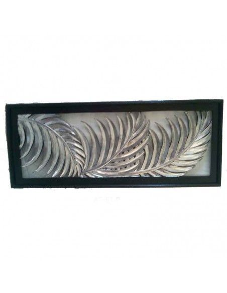 PANEL MADERA TALLADO CALADO HOJAS DE PALMERA