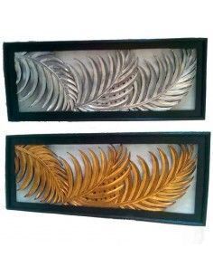 PANEL MADERA TALLADO CALADO HOJAS DE PALMERA