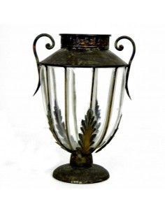 JARRON DE FORJA CON CRISTAL