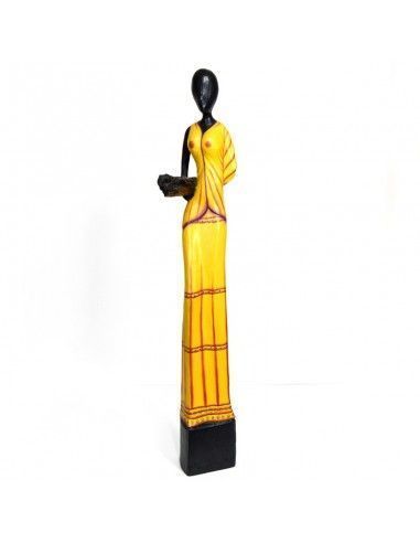 FIGURA MADERA DE MUJER AFRICANA