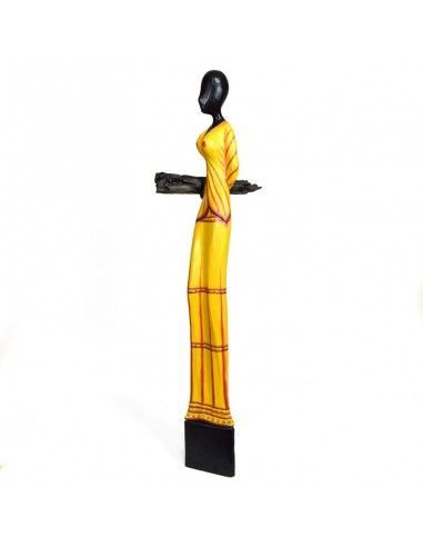 FIGURA MADERA DE MUJER AFRICANA